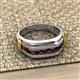 3 - Brad Round Red Garnet 7 Stone Men Wedding Ring