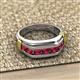3 - Brad Round Ruby 7 Stone Men Wedding Ring