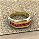 3 - Brad Round Ruby 7 Stone Men Wedding Ring