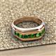 3 - Brad Round Green Garnet 7 Stone Men Wedding Ring
