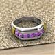 3 - Brad Round Amethyst 7 Stone Men Wedding Ring