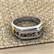 3 - Brad Round Smoky Quartz 7 Stone Men Wedding Ring