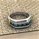 3 - Brad Round London Blue Topaz 7 Stone Men Wedding Ring