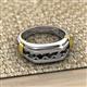 3 - Brad Round Black Diamond 7 Stone Men Wedding Ring