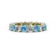 1 - Tiffany 4.00 mm Blue Topaz and Diamond Eternity Band 