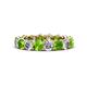 1 - Tiffany 4.00 mm Round Peridot and Diamond Eternity Band 