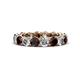1 - Tiffany 4.00 mm Round Red Garnet and Diamond Eternity Band 