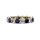 1 - Tiffany 4.00 mm Blue Sapphire and Diamond Eternity Band 