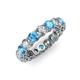 3 - Tiffany 4.00 mm Blue Topaz and Diamond Eternity Band 