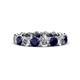 1 - Tiffany 4.00 mm Blue Sapphire and Lab Grown Diamond Eternity Band 