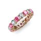3 - Tiffany 4.00 mm Pink Tourmaline and Lab Grown Diamond Eternity Band 