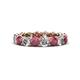 1 - Tiffany 4.00 mm Rhodolite Garnet and Lab Grown Diamond Eternity Band 
