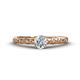 1 - Daisy Classic Round Diamond Floral Engraved Engagement Ring 