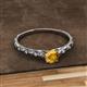 2 - Daisy Classic Round Citrine and Diamond Floral Engraved Engagement Ring 