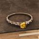 2 - Daisy Classic Round Citrine and Diamond Floral Engraved Engagement Ring 