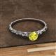 2 - Daisy Classic Round Yellow and White Diamond Floral Engraved Engagement Ring 
