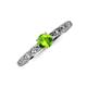 3 - Daisy Classic Round Peridot and Diamond Floral Engraved Engagement Ring 