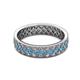 2 - Cailyn Blue Topaz Three Row Eternity Band 