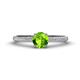 1 - Serina Classic Round Peridot and Diamond 3 Row Micro Pave Shank Engagement Ring 