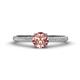 1 - Serina Classic Round Morganite and Diamond 3 Row Micro Pave Shank Engagement Ring 