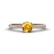1 - Serina Classic Round Citrine and Diamond 3 Row Micro Pave Shank Engagement Ring 