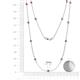 2 - Lien (13 Stn/3mm) Pink Tourmaline on Cable Necklace 