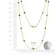 2 - Lien (13 Stn/3.4mm) Green Garnet on Cable Necklace 