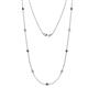 1 - Adia (9 Stn/2.7mm) Blue and White Diamond on Cable Necklace 