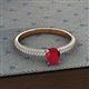 2 - Serina Classic Oval Cut Ruby and Round Diamond 3 Row Shank Engagement Ring 