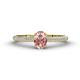 1 - Serina Classic Oval Cut Morganite and Round Diamond 3 Row Shank Engagement Ring 