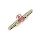 3 - Serina Classic Oval Cut Morganite and Round Diamond 3 Row Shank Engagement Ring 