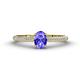 1 - Serina Classic Oval Cut Tanzanite and Round Diamond 3 Row Shank Engagement Ring 