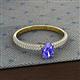 2 - Serina Classic Oval Cut Tanzanite and Round Diamond 3 Row Shank Engagement Ring 