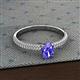 2 - Serina Classic Oval Cut Tanzanite and Round Diamond 3 Row Shank Engagement Ring 