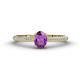 1 - Serina Classic Oval Cut Amethyst and Round Diamond 3 Row Shank Engagement Ring 