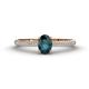 1 - Serina Classic Oval Cut London Blue Topaz and Round Diamond 3 Row Shank Engagement Ring 