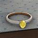 2 - Serina Classic Oval Cut Yellow Sapphire and Round Diamond 3 Row Shank Engagement Ring 