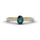 1 - Serina Classic Oval Cut London Blue Topaz and Round Diamond 3 Row Shank Engagement Ring 