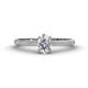 1 - Serina Classic Oval Cut Lab Grown Diamond and Round Mined Diamond 3 Row Shank Engagement Ring 