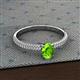 2 - Serina Classic Oval Cut Peridot and Round Diamond 3 Row Shank Engagement Ring 