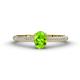 1 - Serina Classic Oval Cut Peridot and Round Diamond 3 Row Shank Engagement Ring 