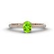 1 - Serina Classic Oval Cut Peridot and Round Diamond 3 Row Shank Engagement Ring 