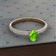 2 - Serina Classic Oval Cut Peridot and Round Diamond 3 Row Shank Engagement Ring 