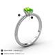 4 - Serina Classic Oval Cut Peridot and Round Diamond 3 Row Shank Engagement Ring 