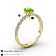 4 - Serina Classic Oval Cut Peridot and Round Diamond 3 Row Shank Engagement Ring 