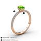 4 - Serina Classic Oval Cut Peridot and Round Diamond 3 Row Shank Engagement Ring 