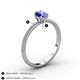 4 - Serina Classic Oval Cut Tanzanite and Round Diamond 3 Row Shank Engagement Ring 
