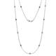 1 - Asta (11 Stn/2.7mm) Smoky Quartz and Diamond on Cable Necklace 