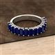 3 - Alaya Emerald Cut Blue Sapphire 14 Stone Wedding Band 