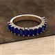 3 - Alaya Emerald Cut Blue Sapphire 14 Stone Wedding Band 